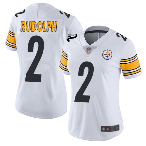 Women Pittsburgh Steelers Football #2 Limited White Mason Rudolph Road Vapor Untouchable Nike NFL Jersey